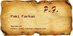 Paki Farkas névjegykártya